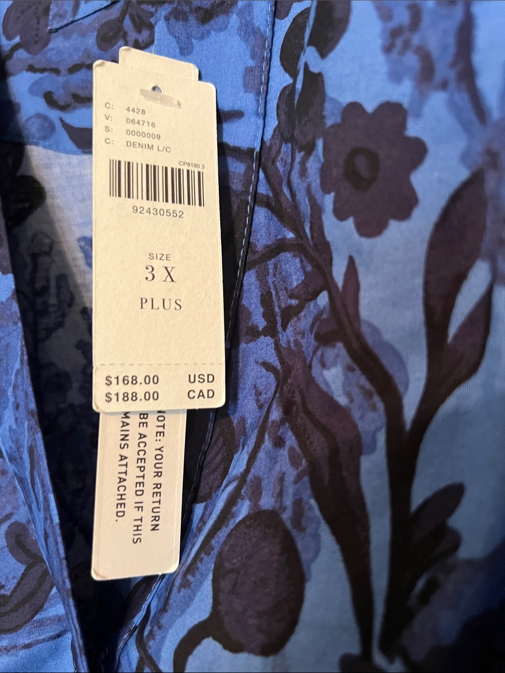Anthropologie Blue and Black Floral Maxi Dress - Picture 2 of 7
